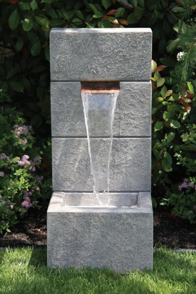 Anaconda Block Wall Fountain Lighted Purist Sculptural Architectural